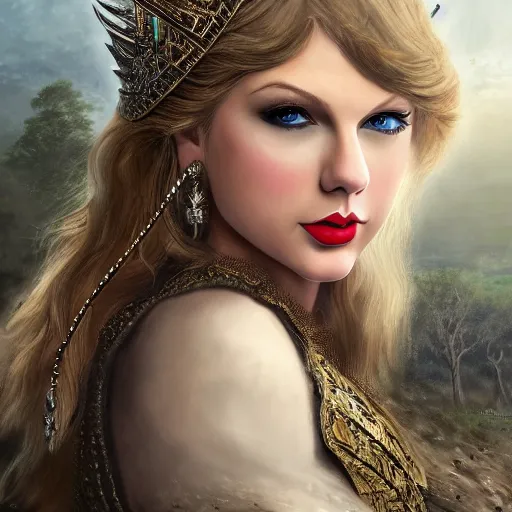 Image similar to the detailed portrait of taylor swift in a knight armor, epic fantasy art, mystical, mystic atmosphere, mythology, photo realistic, high detail, ultra realistic, hyper realistic, high definiton, 4 k uhd,