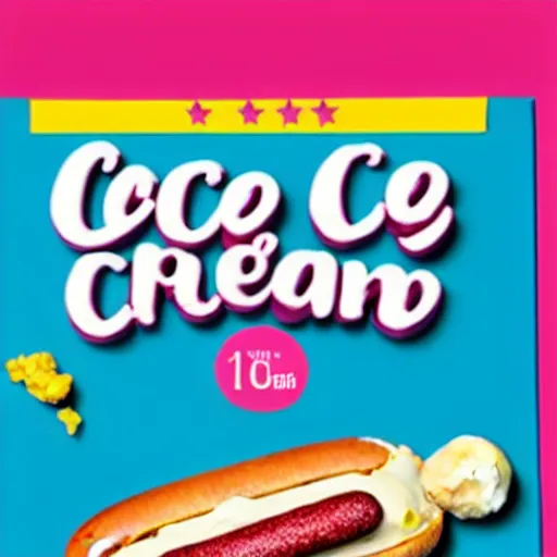 Image similar to promotional photo of an ice cream with hot dog taste,