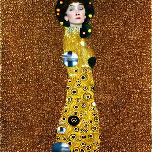 Image similar to discoball in style of gustav klimt