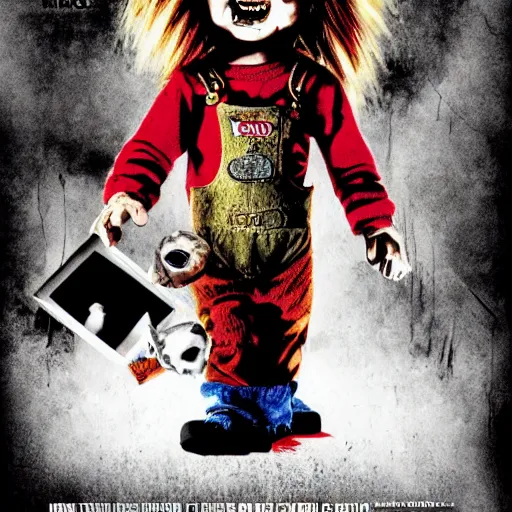 Image similar to Chucky versus the living dead movie poster