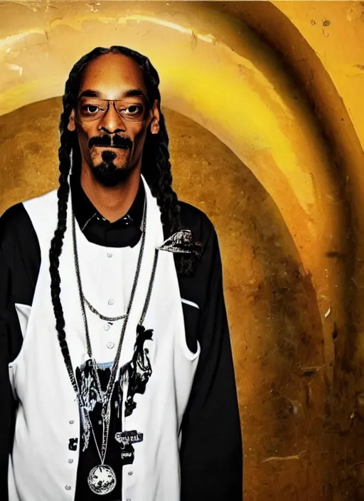 Image similar to promo photo of Snoop Dogg in a maid outfit