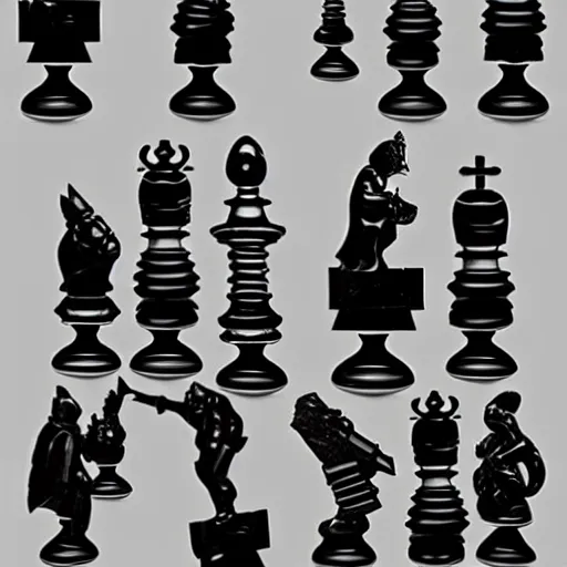 Image similar to the matrix characters as chess pieces