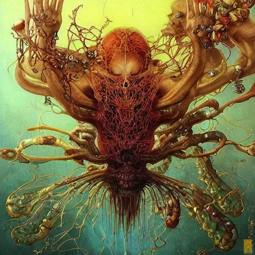 Prompt: realistic detailed image of Transparent Jelly Creatures Grabbing Airplanes by Ayami Kojima, Amano, Karol Bak, Greg Hildebrandt, and Mark Brooks, Neo-Gothic, gothic, rich deep colors. Beksinski painting, part by Adrian Ghenie and Gerhard Richter. art by Takato Yamamoto. masterpiece