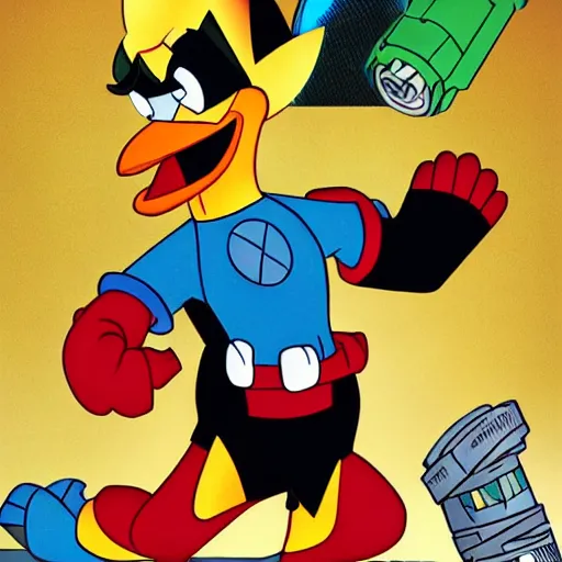 Image similar to daffy duck as iron man