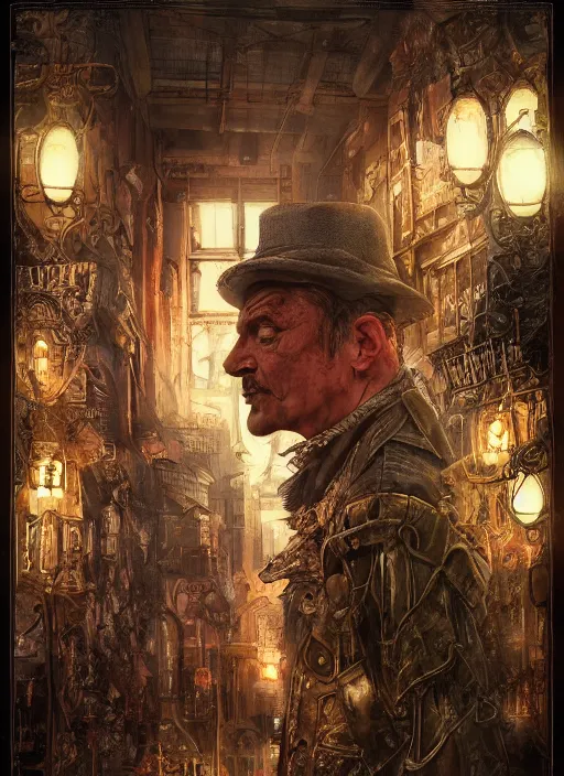 Prompt: portrait, Mr Magoriums Wonder Emporium, watercolor, dramatic lighting, cinematic, establishing shot, extremely high detail, foto realistic, cinematic lighting, pen and ink, intricate line drawings, by Yoshitaka Amano, Ruan Jia, Kentaro Miura, Artgerm, post processed, concept art, artstation, matte painting, style by eddie mendoza, raphael lacoste, alex ross