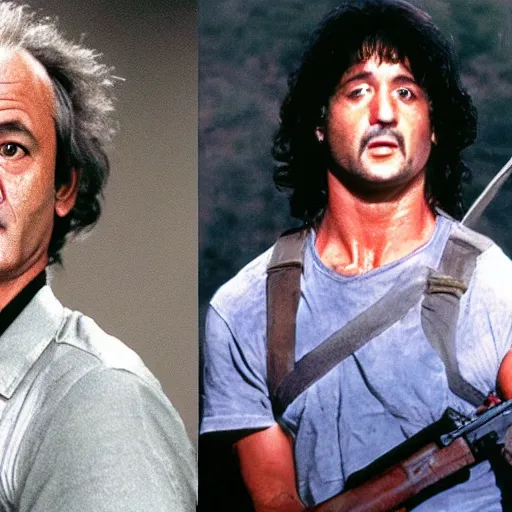 Image similar to bill murray is john rambo