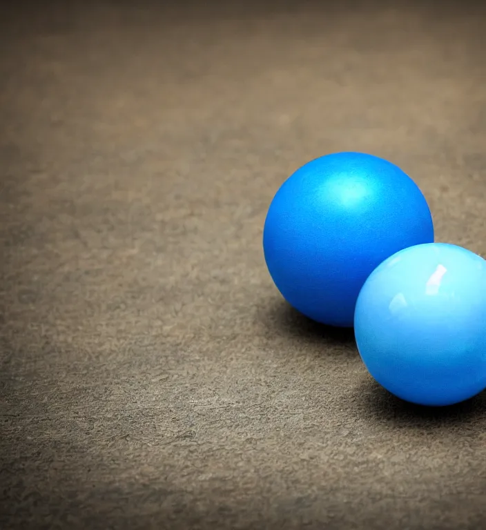 Prompt: a blue ball on a table + HDRI