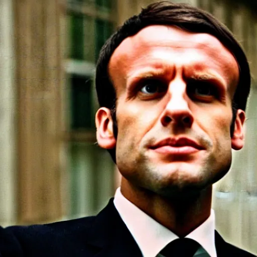 Image similar to fake Emmanuel Macron in American Psycho (1999)