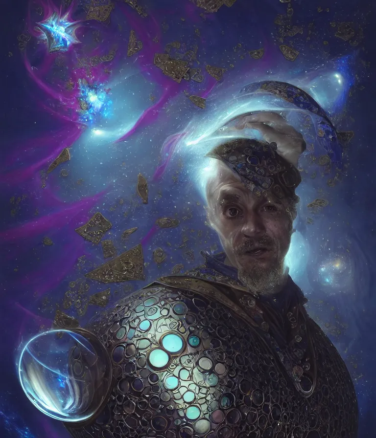 Image similar to front!!! shot of a court jester!!! character, mesmerizing fractal hypercubes, dark holography!!!, future, metallic nebula, crystalline edges, elegant, highly detailed, centered, (((artstation, concept art, jagged, sharp focus, artgerm, Tomasz Alen Kopera, Peter Mohrbacher, donato giancola, Joseph Christian Leyendecker, WLOP, Boris Vallejo))), ((raytracing)), mugshot!!!!!, ugly!!!!!!, octane render, nvidia raytracing demo, octane render, nvidia raytracing demo, octane render, nvidia raytracing demo, 8K