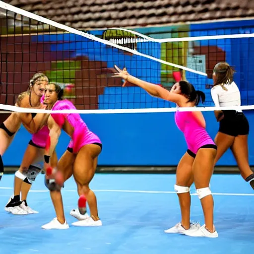 Image similar to female bodybuilders playing volleyball