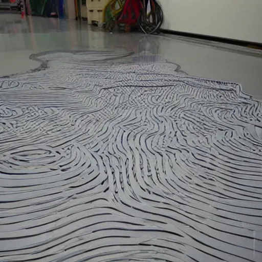 Image similar to 3 d topological maps carved into a roll of duct tape on the floor, art by takahiro iwasaki