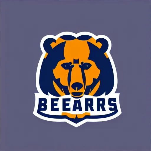 Image similar to A logo for the Bears sports team with a bear mascot grasping a Rugby Union football, vectorised, graphic design, NFL, NBA