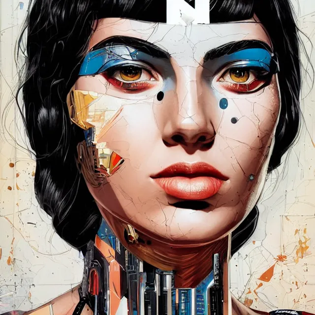 Image similar to portrait of a female android, by MARVEL comics and Sandra Chevrier, 8k