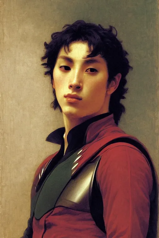 Image similar to portrait of a kamen rider, majestic, solemn, by bouguereau