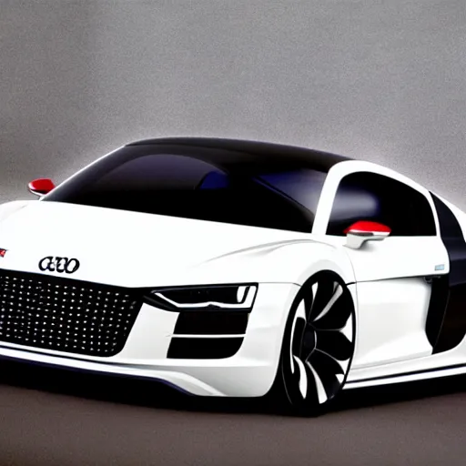 Image similar to a volkswagen audi r8 v10 concept car in a showroom :: Gran turismo concept art