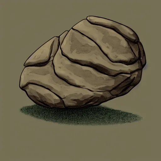 Image similar to a stylized illustration of a rock