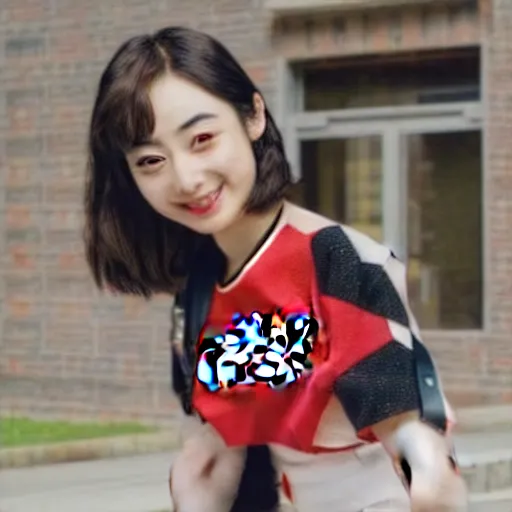 Image similar to suzu Hirose wearing a Coca Cola top