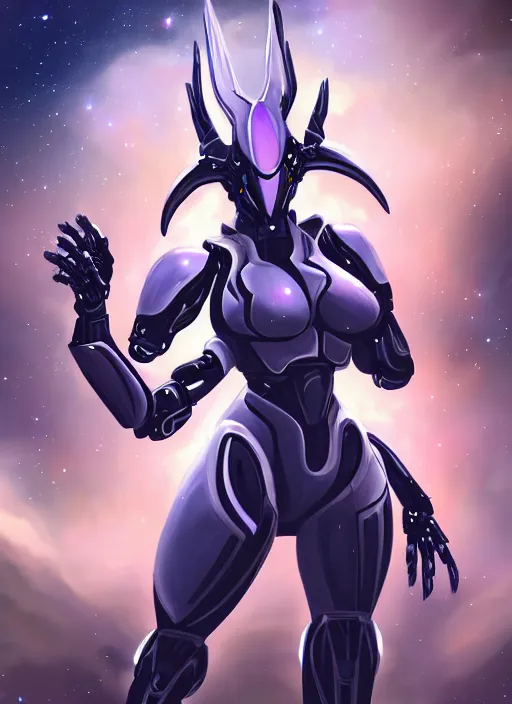 Image similar to cinematic goddess shot, cosmic sized perfectly proportioned stunning beautiful hot anthropomorphic robot mecha female dragon, in space, nebula sized, larger than galaxies, holding galaxy, sharp paws, sleek silver armor, epic proportions, epic size, epic scale, digital art, furry art, macro art, dragon art, giantess art, warframe fanart, furaffinity, deviantart