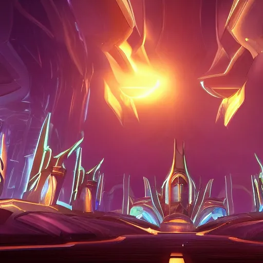 Image similar to protoss structure city, cinematic dramatic lighting, beautiful