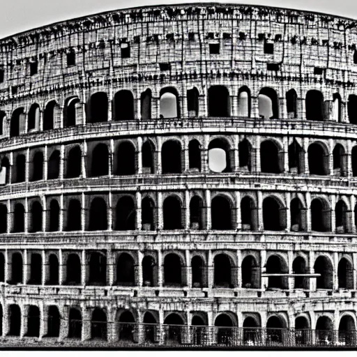 Prompt: Colosseum in the style of M. C. Escher