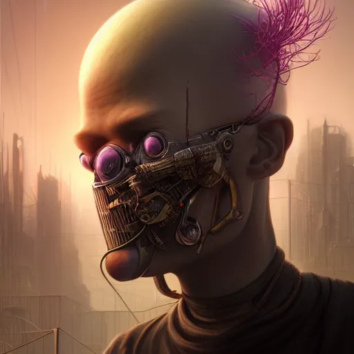 Image similar to apocalyptic onion cyberpunk portrait by gaston bussierre and charles vess and james jean and erik jones and rhads, 3 d octane render, beautiful fine face features, intricate high details, sharp, ultradetailed