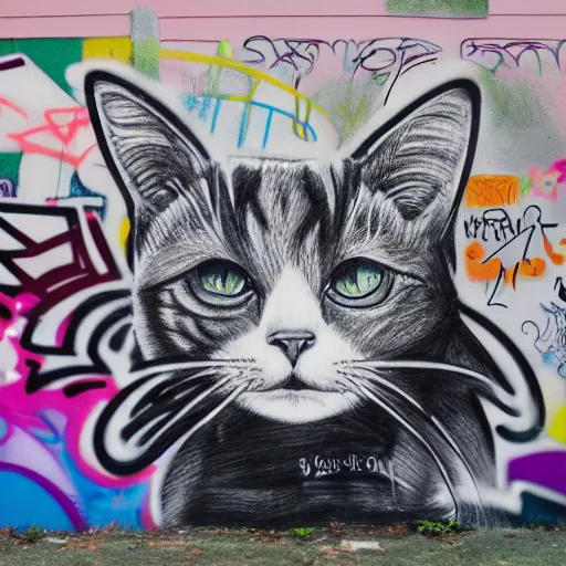 Image similar to Photo of a Graffiti wall with a drawing of a cat by Colette Miller