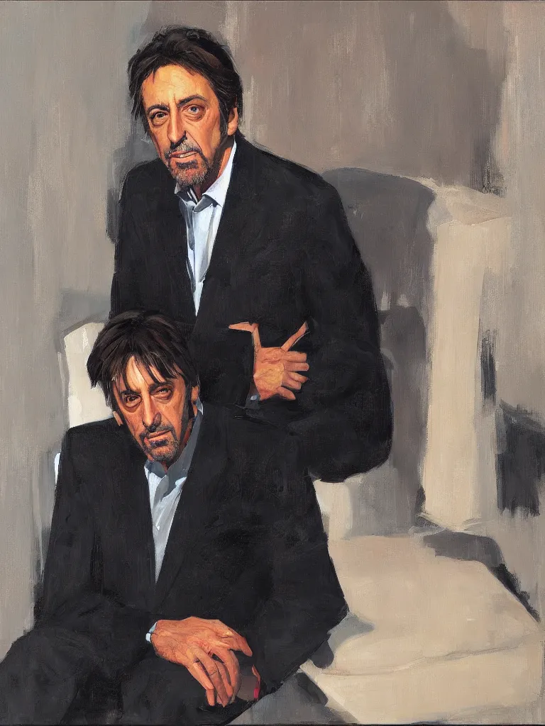 Prompt: portrait of Al Pacino by Ben aronson, oil on canvas