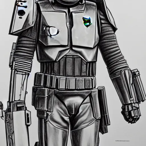 Prompt: a full body pencil sketch of Boba Fett, detailed