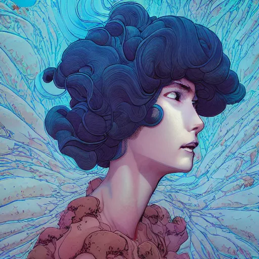 Prompt: woman with coral reef hair portrait soft light painted by james jean and katsuhiro otomo and erik jones, inspired by akira anime, smooth face feature, intricate oil painting, high detail illustration, sharp high detail, manga and anime 1 9 9 9