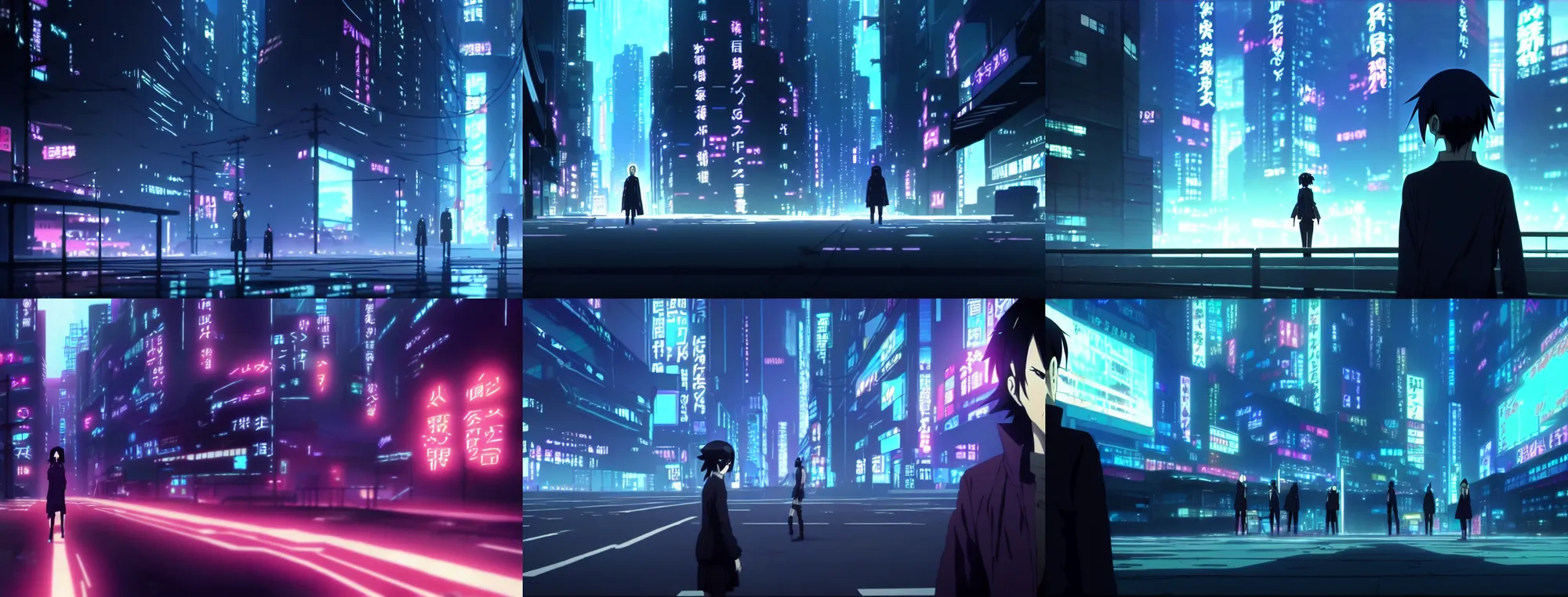 Prompt: a screenshot from the cyberpunk neon-noir detective anime by studio 4c, in the anime series ergo proxy by makoto shinkai