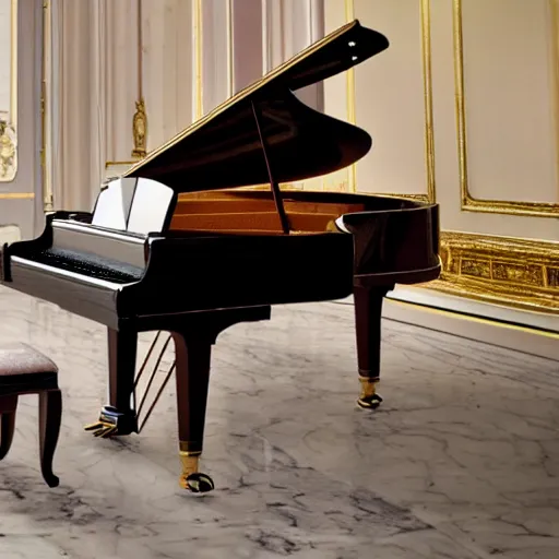 Image similar to grand piano made of marble and diamond