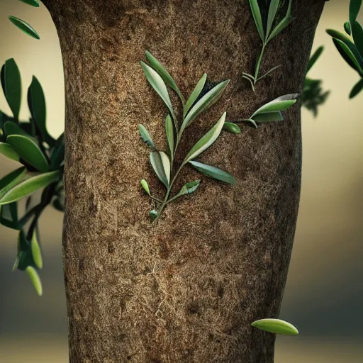 Image similar to an olive tree with a human face. highly detailed. hyper real photo. 4 k.