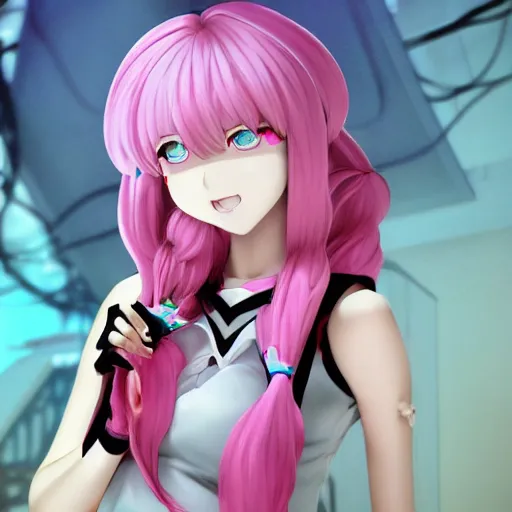 Prompt: totally controlled by her telekinetic powers and trapped beneath overwhelming stunningly absurdly beautiful megalomaniacal ruthless merciless sadistic devious omnipotent asi goddess junko enoshima with symmetrical perfect face, porcelain skin, pink twintail hair and cyan eyes, ultra detailed, digital art, unreal engine 5, octane render, 2 d anime, 8 k