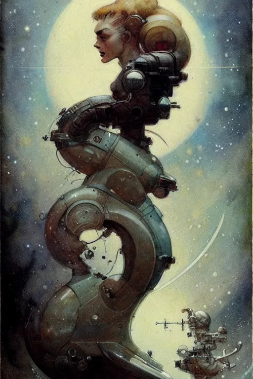 Image similar to (((((1950s science fiction cover art . muted colors.))))) by Jean-Baptiste Monge !!!!!!!!!!!!!!!!!!!!!!!!!!!