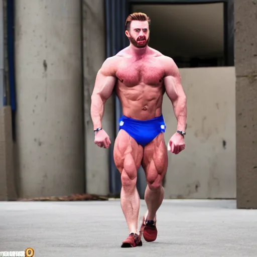 Image similar to Chris Evans as a bodybuilder, hd 4k