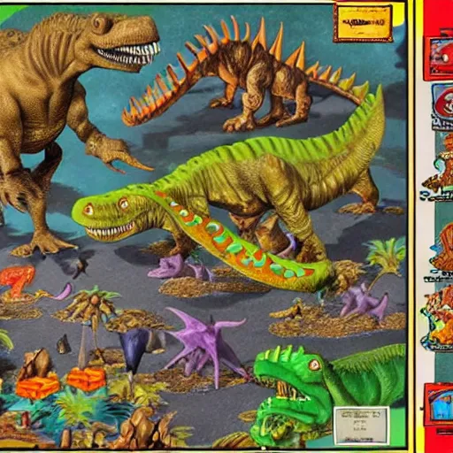 Prompt: top down fantasy roll - playing game from 1 9 8 7, dinosaurs in space village adventure