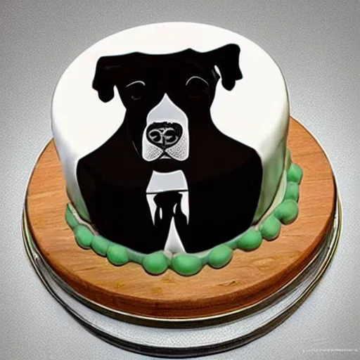 Prompt: pitbull as a cake, hyper realistic cake decoration