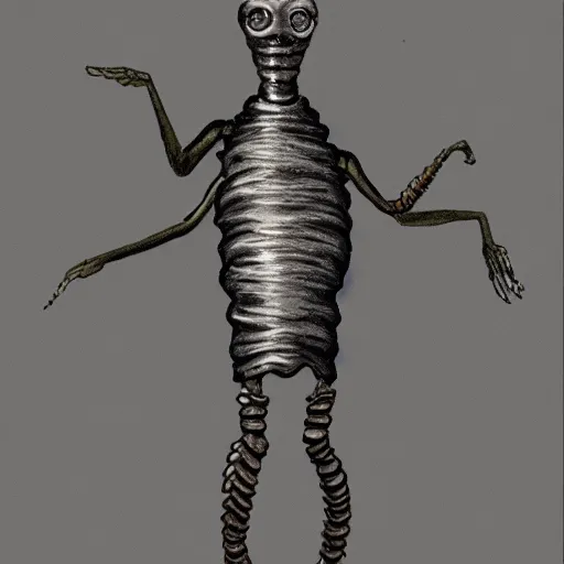 Image similar to a humanoid creature of made worm