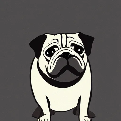 Image similar to colorful mcbess illustration of a cute pug