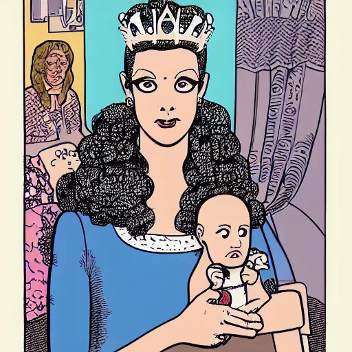 Prompt: portrait of a princess by daniel clowes