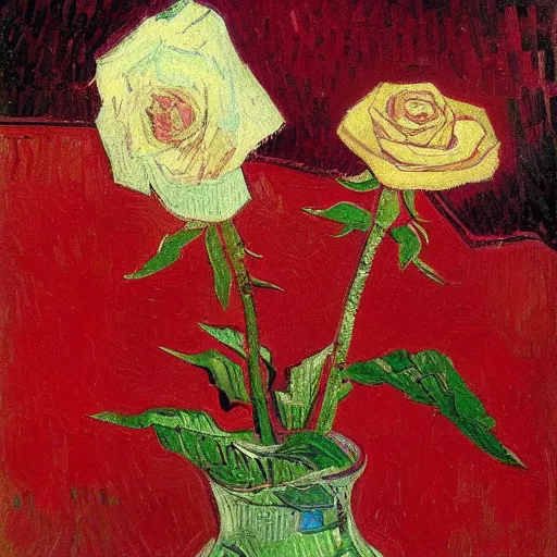 Image similar to red rose, van gogh