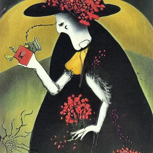 Prompt: by remedios varos, moomin, oil painting, met collection, vintage comics