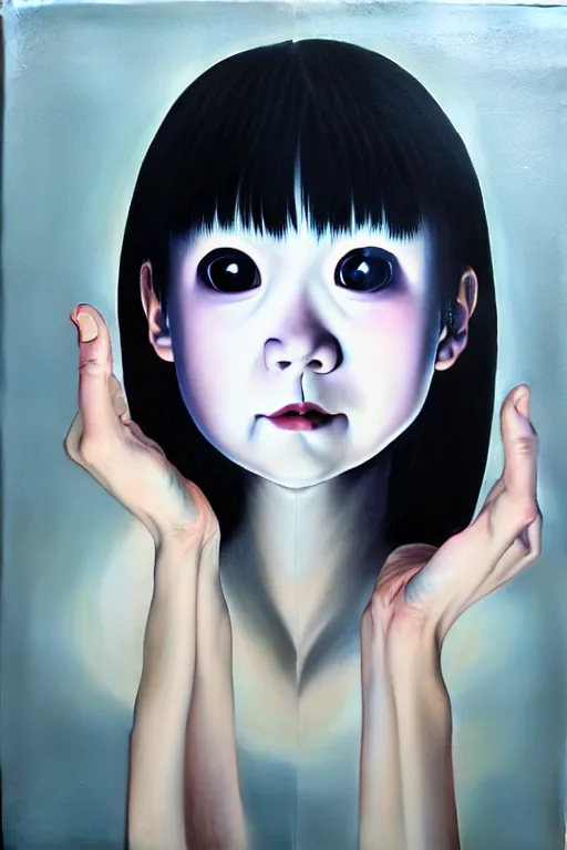 Image similar to dreams light up my life. by junji ito, hyperrealistic photorealism acrylic on canvas