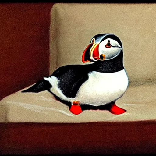 Image similar to puffin in a bed