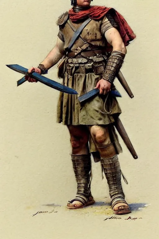 Prompt: (((((1950s roman legionary . muted colors.))))) by Jean-Baptiste Monge !!!!!!!!!!!!!!!!!!!!!!!!!!!