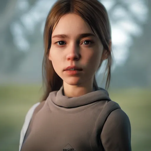 Image similar to fine details portrait of girl Hyper-realistic, 4K, Unreal Engine, Highly Detailed