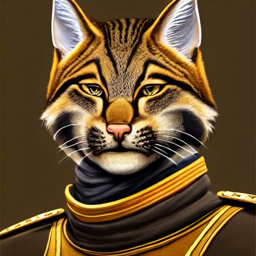 Image similar to portrait painting of a tabaxi police officer, sharp focus, award - winning, trending on artstation, masterpiece, highly detailed, intricate. art by merwild and ernesto irawan and rachel denton