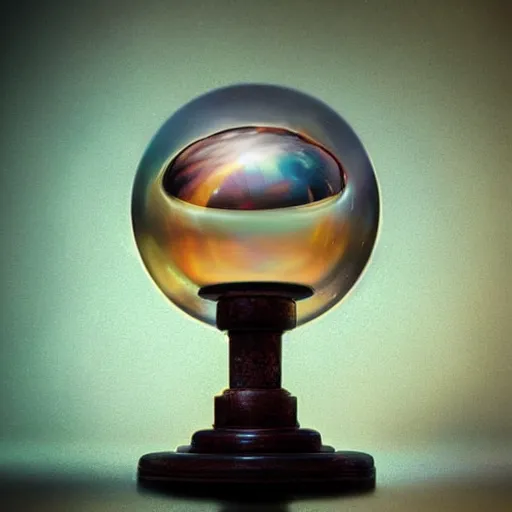 Image similar to crystal ball on a wood stand with a beautiful dreamscape inside, studio product photography, super highly detailed, professional digital painting, artstation, concept art, smooth, sharp focus, extreme illustration, unreal engine 5, photorealism, beautiful, cinematic, art by artgerm and rutkowski and alphonse mucha and loish and wlop