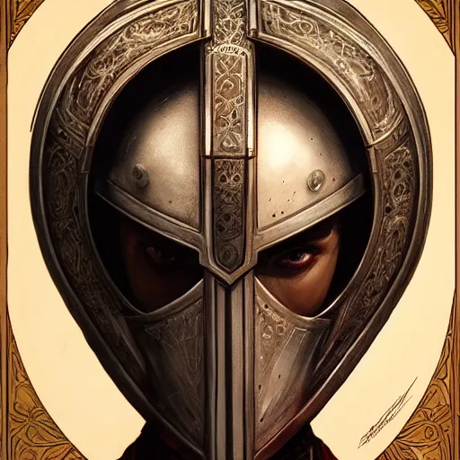 Image similar to perfectly - centered - portrait of a templar knight helmet design inspired by dracula, intricate, highly detailed, digital painting, artstation, concept art, smooth, sharp focus, illustration, unreal engine 5, 8 k, art by artgerm and greg rutkowski and alphonse mucha