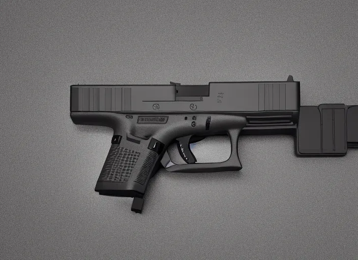 Image similar to A long shot Octane render of a Glock 18, 4k, ultra HD